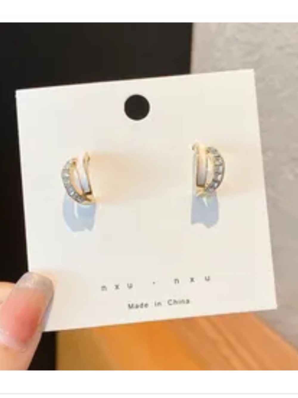 Gold Crystal Hoop Earrings